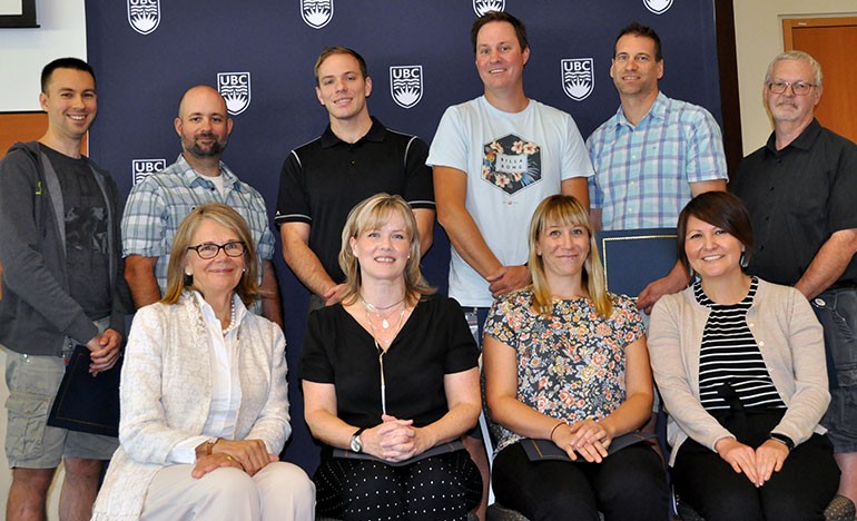 Top row from left: Trevor Odlum, Chase Tompkins, Troy Campbell, Paul Crang, Andy Fehr and Paul Clancy. Bottom row from left: Deborah Buszard, Marlis Wecels, Barbara Sobol and Adrienne Vedan.